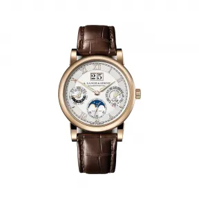 朗格/A.Lange&sohne LANGEMATIK PERPETUAL系列 38.5MM 18K蜂蜜金表背: 蓝宝石水晶玻璃 自动机械机芯 男表 310.050 E